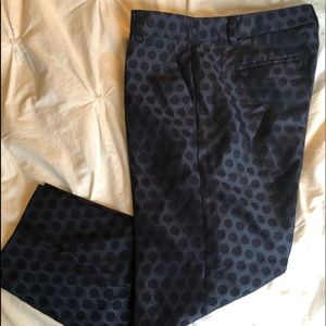 NWOT JCrew city fit, Capri navy polka dot pants